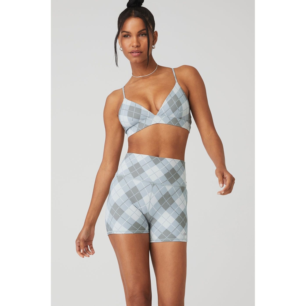 Alo Yoga Vapor Argyle Splendor BHs Damen Braun Silber | LNZWKD632