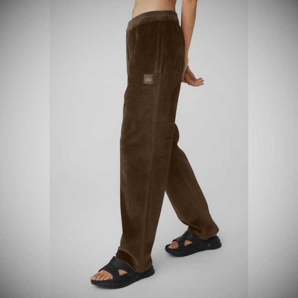 Alo Yoga Velour Baller Hose Damen Kaffee | PKFQXN985