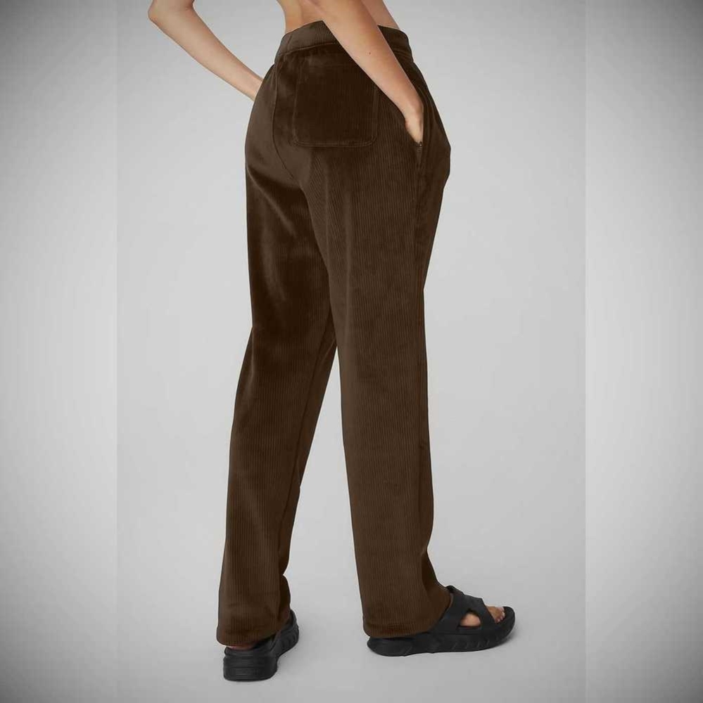 Alo Yoga Velour Baller Hose Damen Kaffee | PKFQXN985