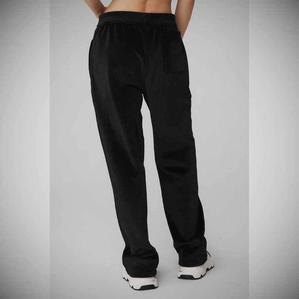 Alo Yoga Velour Baller Hose Damen Schwarz | LEACWT947