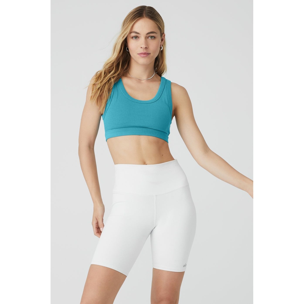 Alo Yoga Wellness BHs Damen Blau | PSFIXV578