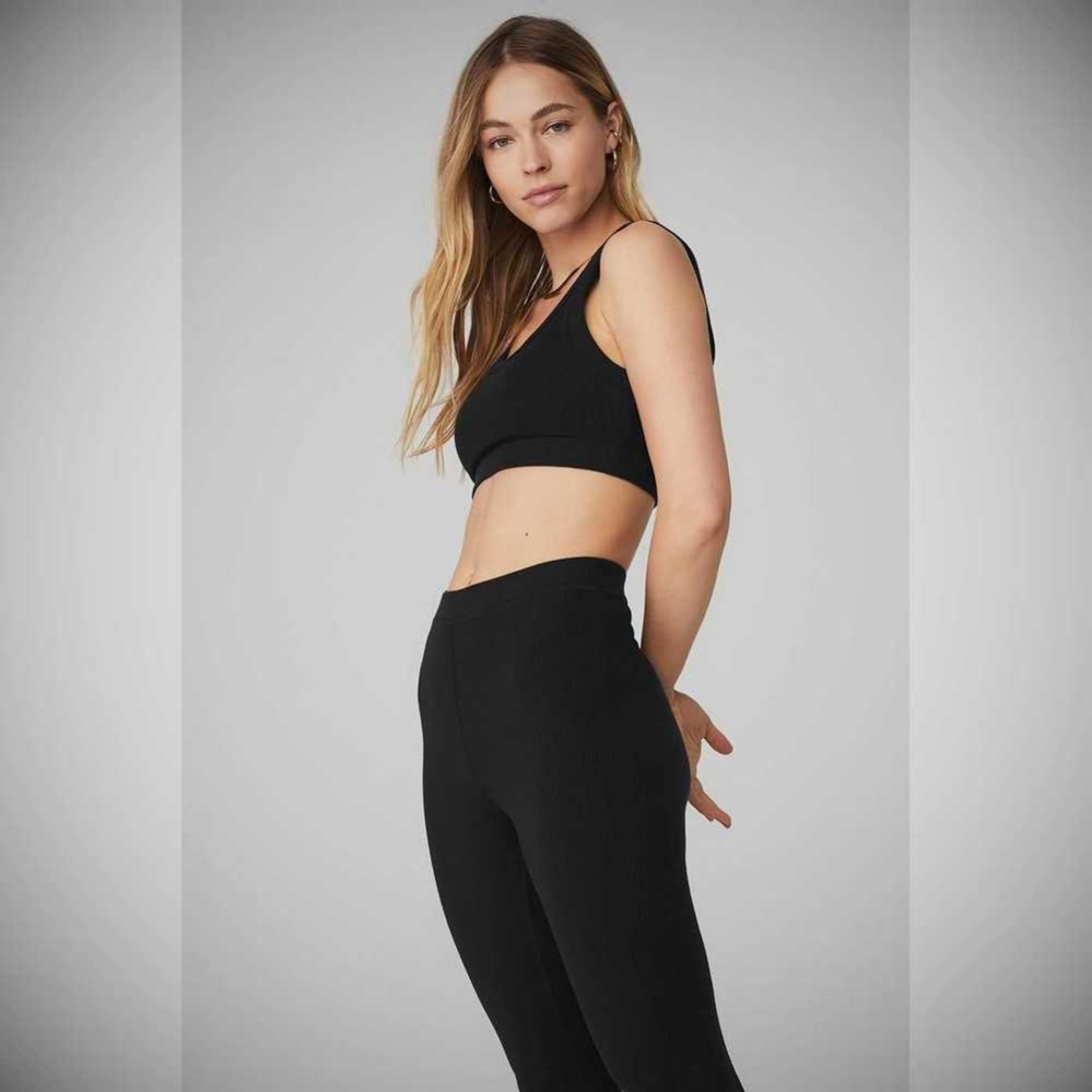 Alo Yoga Wellness BHs Damen Schwarz | BSOMUF105