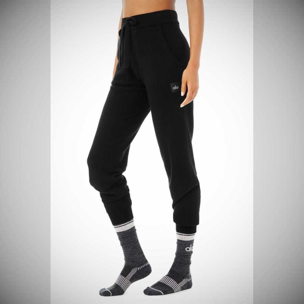 Alo Yoga Wolle-Tech Crew Socken Damen Dunkelgrau | HSBGPL703