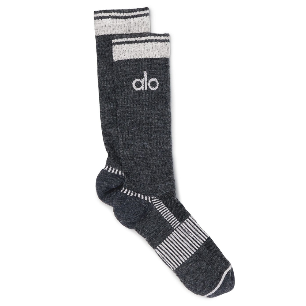 Alo Yoga Wolle-Tech Crew Socken Damen Dunkelgrau | HSBGPL703