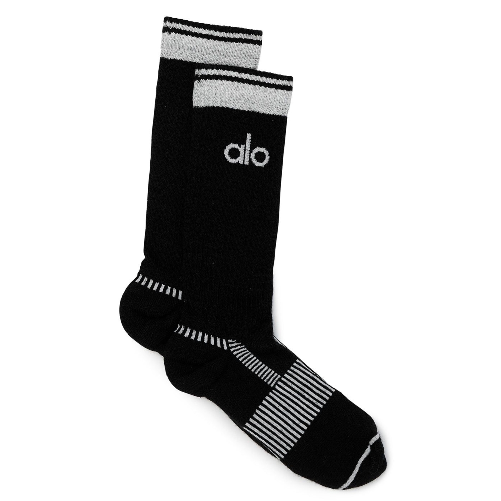 Alo Yoga Wolle-Tech Crew Socken Damen Schwarz | KZWXIJ420